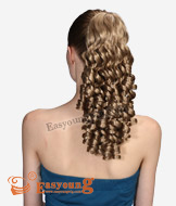 Ponytail blonde hand made curly hair pieces YS-8070