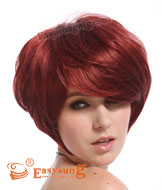 Lady's short wig,red curly hair styles wig YS-9053