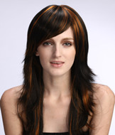Lady's long gradient wig, synthetic hair   15SB