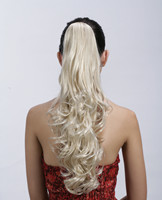 White blonde long curly ponytail hair pieces  94A