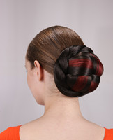 Wholesale Highlight red color hair chignon,bun hair pieces 2191A