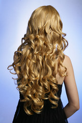 Wholesale Lady's gold blonde body wave curly hair wig 6126L