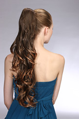 Long curly two tone ombre clip in ponytail hair pieces YS-8052