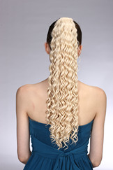Blonde long curly clip in ponytail hair pieces YS-8056