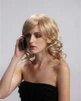 Lady's long hair style curly blonde wigs  YS-9032