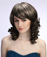 Wholesale black highlight blonde curly hair wigs YS-9024