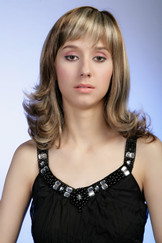 Lady's long curly highlight color synthetic wigs 9169
