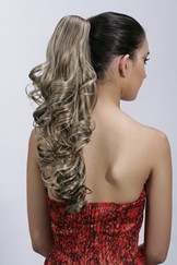 Lady's long curly highlight color ponytail hair pieces YS-8023