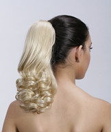 Blonde curly clip in ponytail hair pieces YS-8014