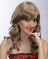 Synthetic hair wigs,lady's long curly blonde wig 81205
