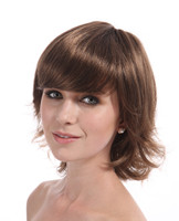 Medium brown short curly synthetic hair wigs YS-9070