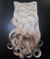 Synthetic curly clips in hair extensions