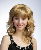 Blonde highlight color synthetic hair wigs 6020