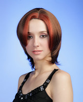 Red hair bang synthetic wigs 9255