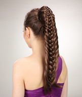 Brown claw clip braiding ponytail synthetic hair YS-8187
