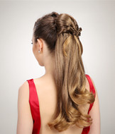 Drawstring ponytail hairpieces with braids butterfly YS-8153
