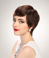 Dark brown short hair wigs for middle age women 5077