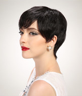 Black hair wigs for women, fake short hairpieces 5617